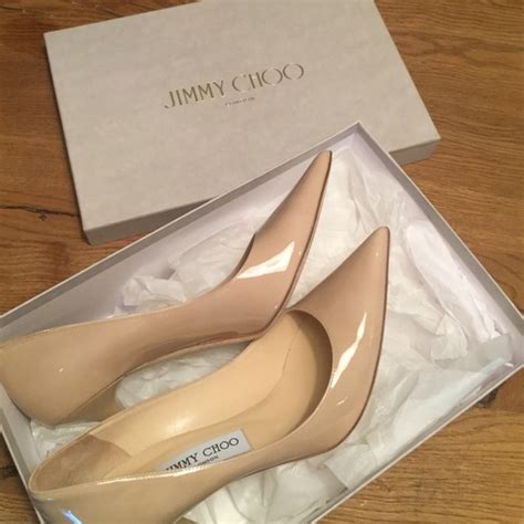 Jimmy Choo Shoes Jimmy Choo Nude Patent Leather Pumps Poshmark