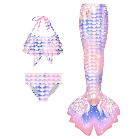 Asfgimuj Girls Swimsuit Bathing Suits Bikini Fish Tail Set For Girls