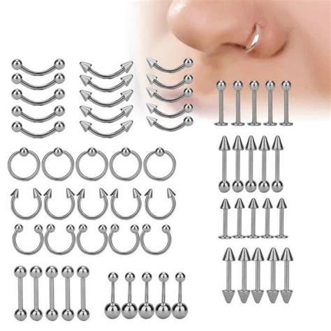 Clou Piercing Nez Tbest Ensemble De Bijoux De Piercing Pcs