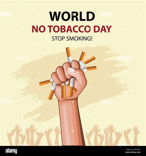 World No Tobacco Day Poster Consumed Cigarettes Abstract Vector