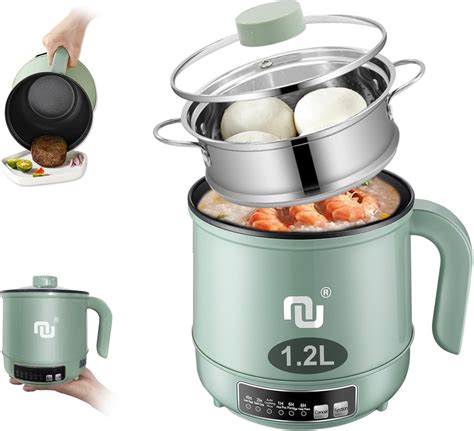 Amazon Smart Mini Hot Pot With Timer And Automatic Shut Off 1 2L Non Stick Rapid Noodle