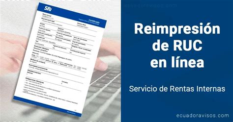 Imprimir RUC actualizado en línea SRI Reimpresión