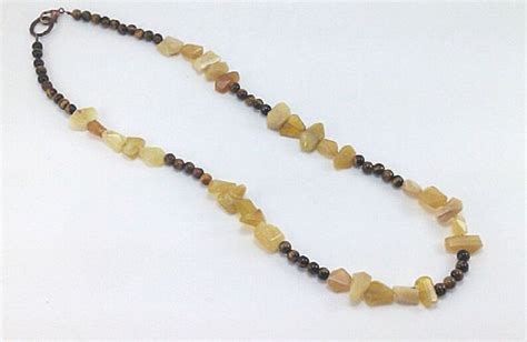 Faceted Yellow Opal Tiger Eye Beaded One Of A Kind Gemstone Handmade