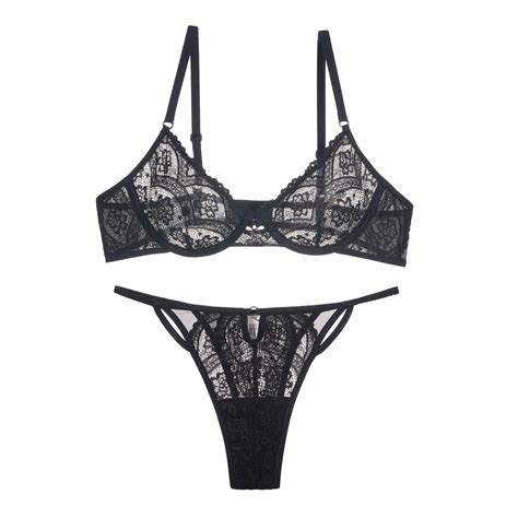 Generic French Lace Bra Suit New Women S Sexy Lingerie Set Suit Cup Steel Ring Comfortable