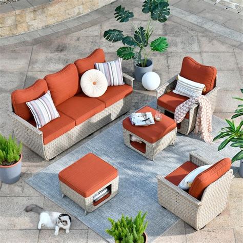 Xizzi Aphrodite Piece Wicker Outdoor Patio Conversation Seating Sofa