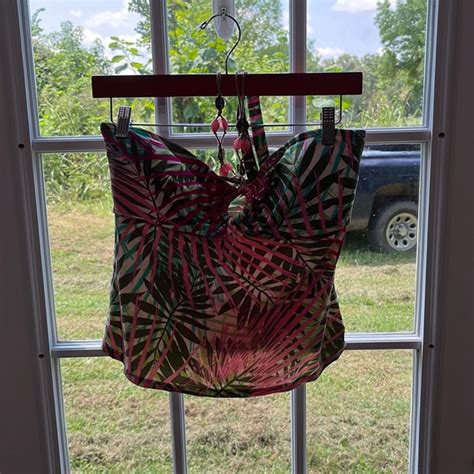 Joe Boxer Swim Like New Joe Boxer Hot Pink Tropical Twopiece Bathing Suit Size Large Poshmark