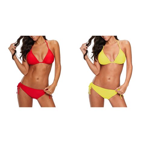 Pack Rinsvye Women Bandeau Bandage Bikini Underwire Bikini Set Push Up Brazilian Bikini Top