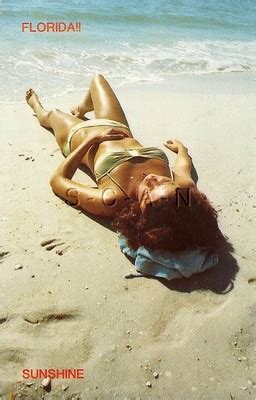 ORIGINAL 1980S RISQUE Pinup PC Brunette In Bikini Lay On Beach Sunshine 1982 12 71