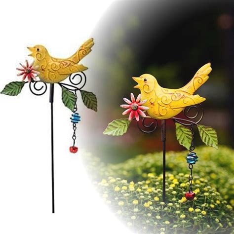 Summer Birds Metal Decorative Garden Stakes Inch Bird Garden