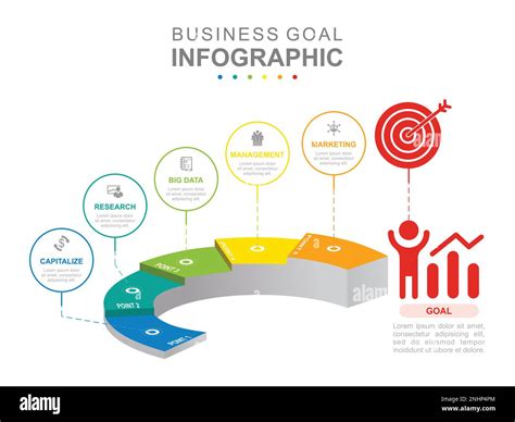 Infographic Business Template 6 Steps Modern Target Diagram With