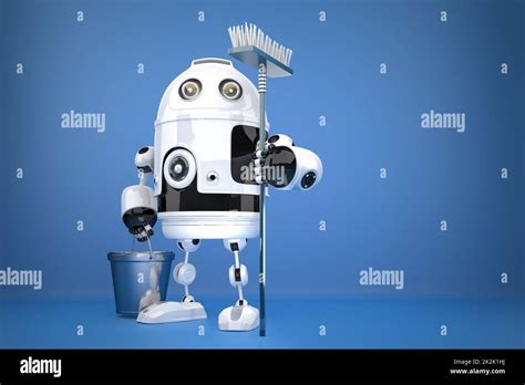 Robot Cleaner Technology Concept Contains Clipping Path Stock Photo