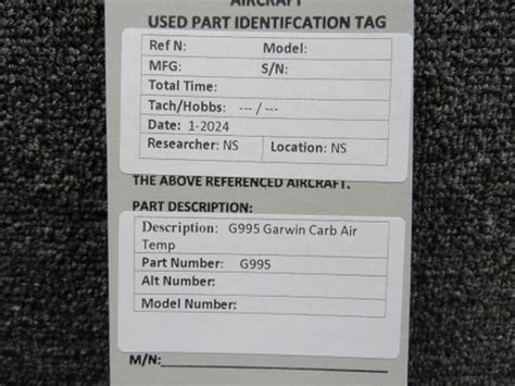 G995 Garwin Carburetor Air Temperature Indicator Gauge