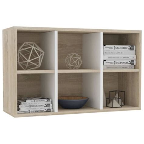 VidaXL Book Cabinet Sideboard White And Sonoma Oak 26 X11 8 X38 5