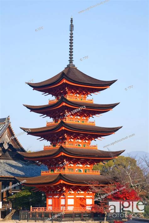 Asia Japan Honshu Miyajima Miyajima Island Hokoku Shrine Pagoda