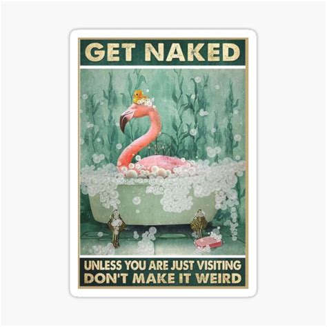 Cute Flamingo Get Naked Unless You Are Just Visiting Don T Make It Weird Poster Sticker For