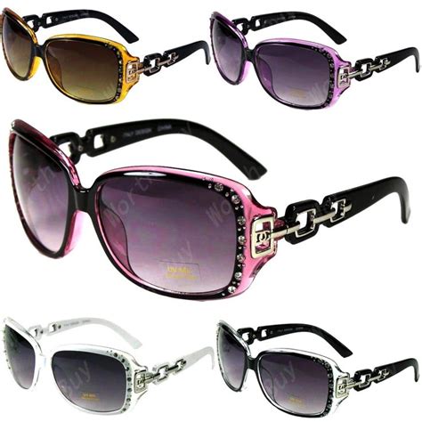 New Dg Eyewear Womens Rhinestones Square Wrap Sunglasses Designer Fashion Shades Eyewear