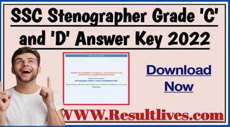 Ssc Stenographer Grade C And D Exam Answer Key Direct Link