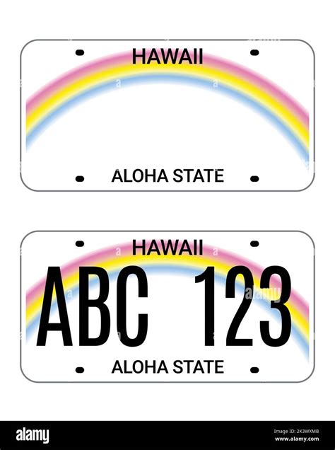 Car License Hawaii Plate Aloha State Vector License Plate Usa Template