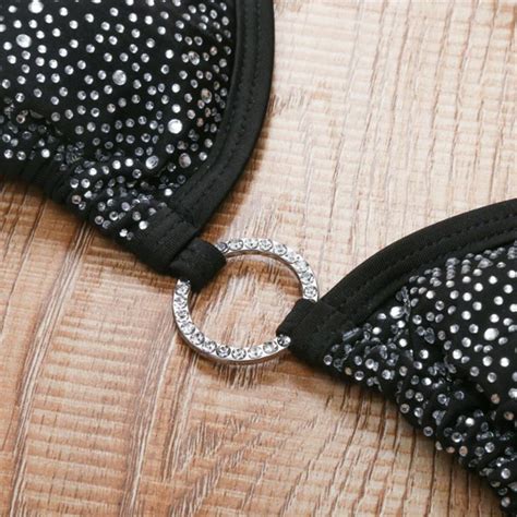 GNIM Rhinestone Bikini Swimsuit Women 2020 Sexy Bandage Micro Swimwear New Brazilian Biquini