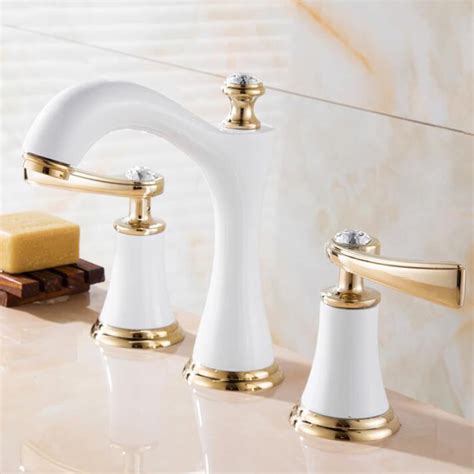 Basin Mixer Tap Hole Basin Taps Split Double Handle Hot Water And Cold Water Brass Washbasin