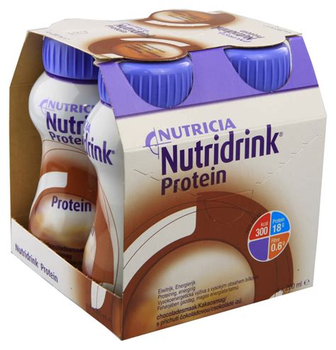 NUTRIDRINK PROTEIN S PŘÍCHUTÍ ČOKOLÁDOVOU perorální roztok 4X200ML ...