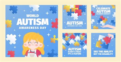 Premium Vector Gradient World Autism Awareness Day Instagram Posts