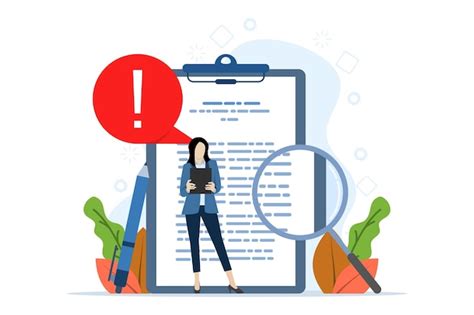Premium Vector Document Concept With Red Alert Or Error Detected