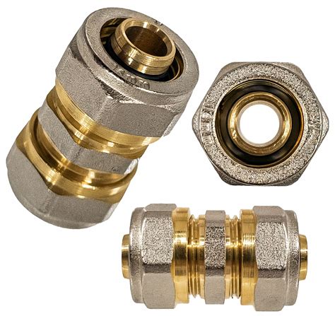 MUFA MUFKA ZŁĄCZKA RÓWNOPRZELOTOWA PEX SKRĘCANA Ø 16x16 mm MOSIĘŻNA ...