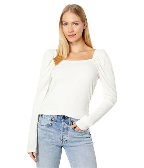 Women S Bobi Los Angeles Shirred Square Neck Top Zappos