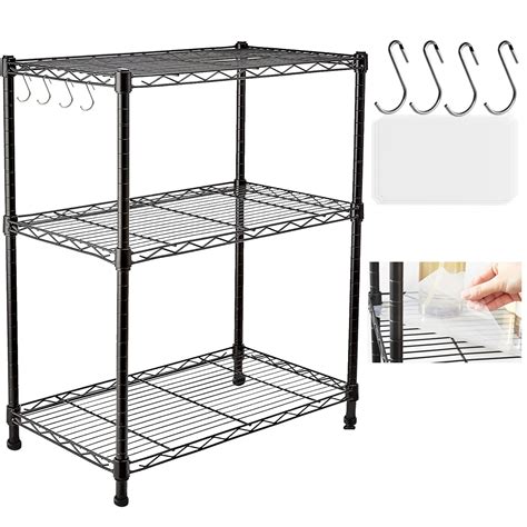 SsngygHme 3 Tier Shelf Storage, Wire Shelving Unit, 3 Tiers Standing