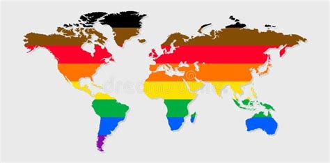 The Philly Pride Flag In A Shape Of World Map Flag Of Gay Transgender Bisexual Lesbian Etc