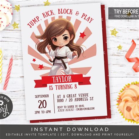 Martial Arts Birthday Card Etsy