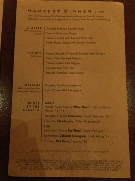 Seasons 52 Menu Bingeradviser