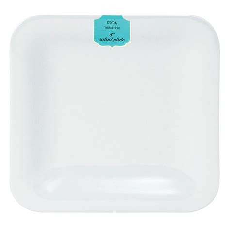 Matte White Soft Square Melamine Salad Plate