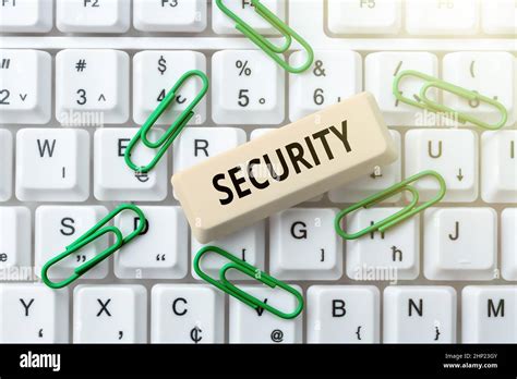 Hand Writing Sign Security Business Showcase Measures Taken To Be Safe