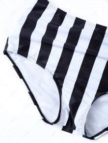 Striped High Waisted Underwired Bikini In BLACK ZAFUL 2024