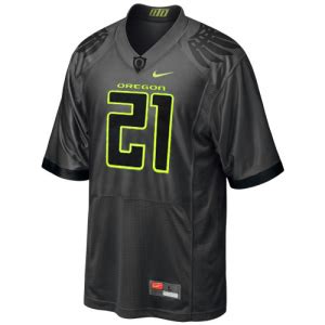 Nike Oregon Ducks #21 2011 Pro Combat Rivalry Football Jersey - Anthracite