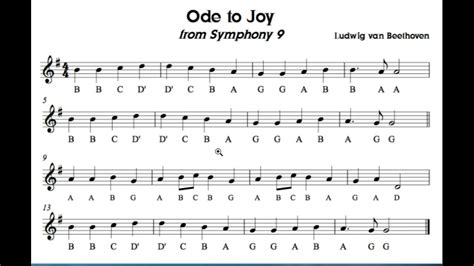 Ode To Joy Recorder Lyrics
