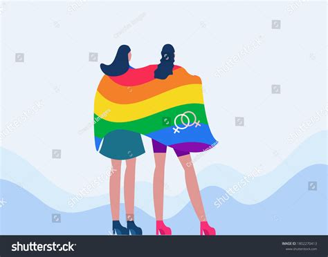 Vektor Stok Lesbian Couple Vector Concept Lesbian Women Tanpa Royalti 1802270413 Shutterstock