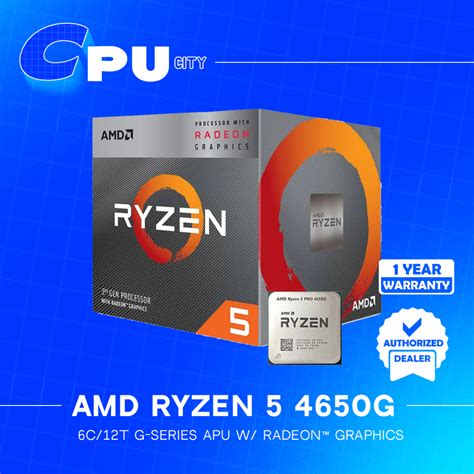 AMD Ryzen Pro 4650G 6 Core / 12 Thread AM4 APU w/ Intergrated Graphics ...