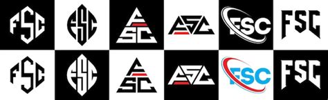 premium vector fsc letter logo design   style fsc polygon circle