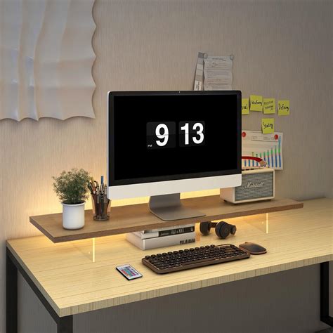 Monitor Stand Riserwood And Acrylic Computer Monitor Stand With Led