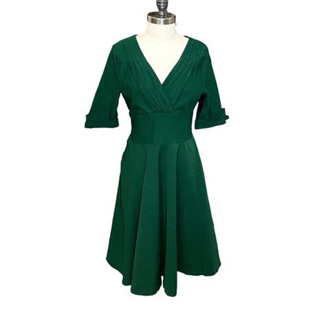 Unique Vintage Dresses Nwt Unique Vintage Emerald Green Delores Fit