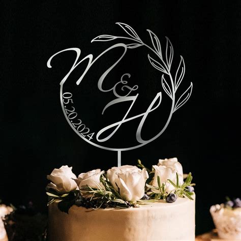 Personalized Initials Cake Topper Custom Name Cake Topper Gold