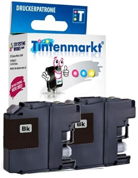 Tintenmarkt Doppelpack Ersetzen X Brother Lc Bk Schwarz Ab