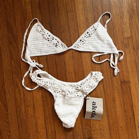 Akoia Swim Crochet Bikini Brand New With Tags Top Depop