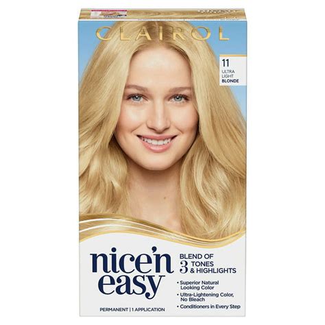 Clairol Nice N Easy Permanent Hair Color Cream Ultra Light Blonde Hair Dye Application