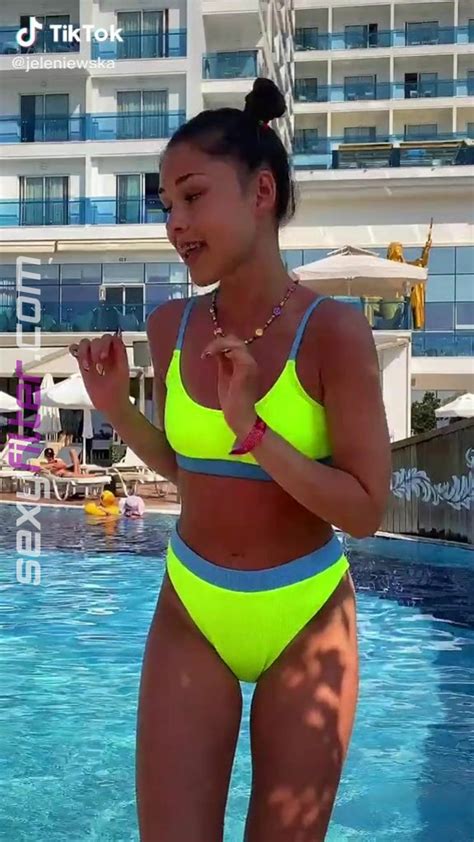 Sexy Maria Jeleniewska In Lime Green Bikini At The Swimming Pool Sexyfilter