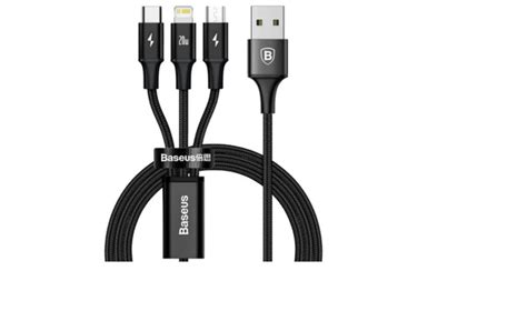 Кабель Baseus Rapid Series 3-in-1 Cable USB- Micro-USB+Type-C+Lightning ...