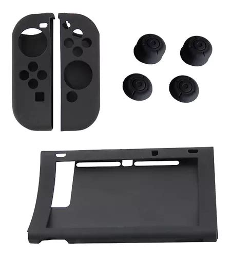 Kit Capas Silicone Nintendo Switch Tela Joycon Grips